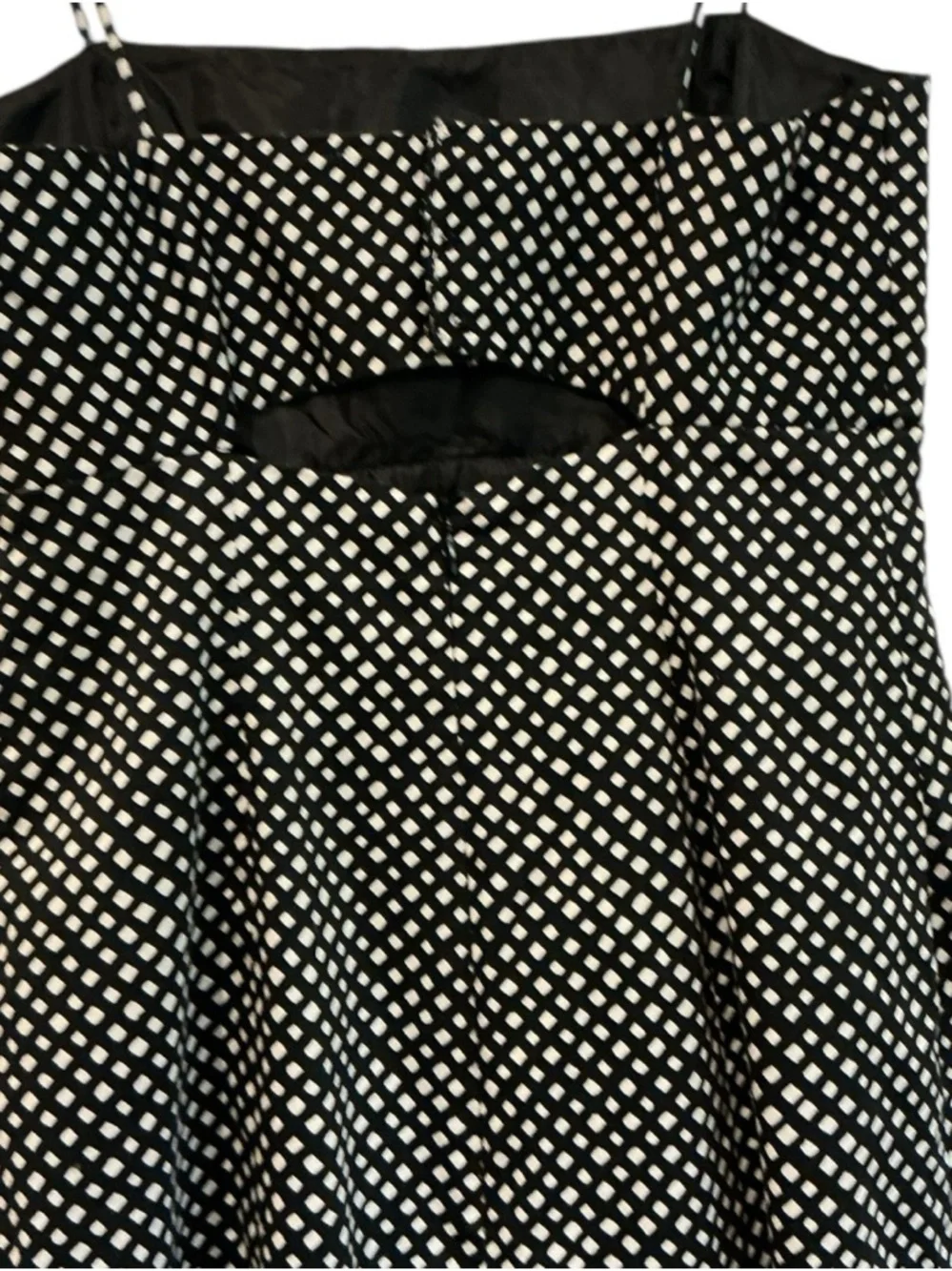 Black & White Polka Dot A-Line Dress Spaghetti Strap Knee Length Size Small - Picture 5 of 8